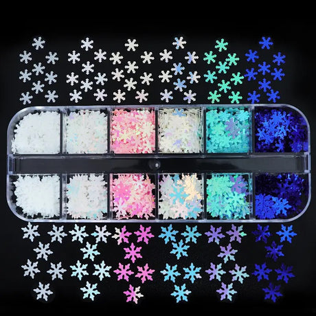 Winter Nail Art Snowflakes Sequins