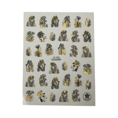 Black And gold Branches Nail Stickers  CJ-035