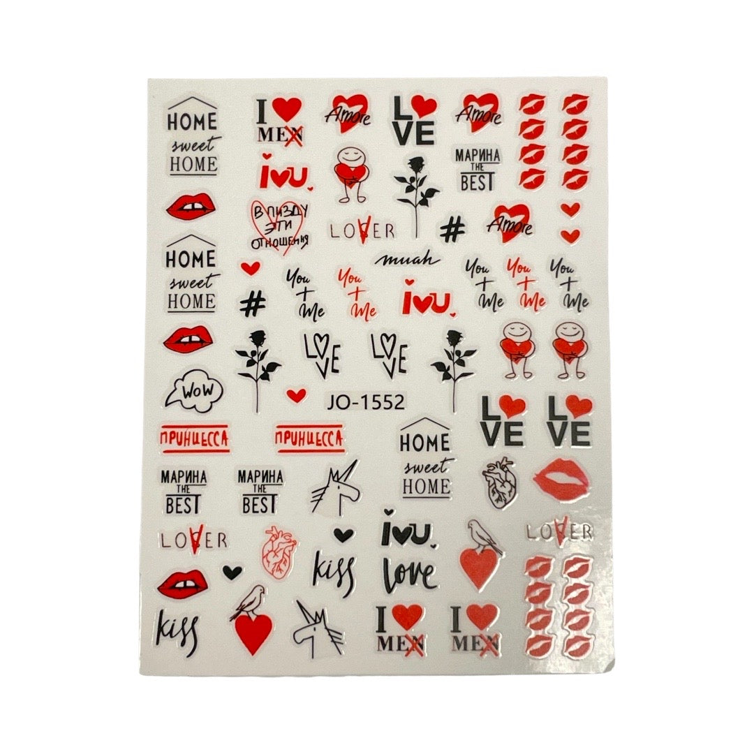 San Valentine Nail Stickers- JO-1552
