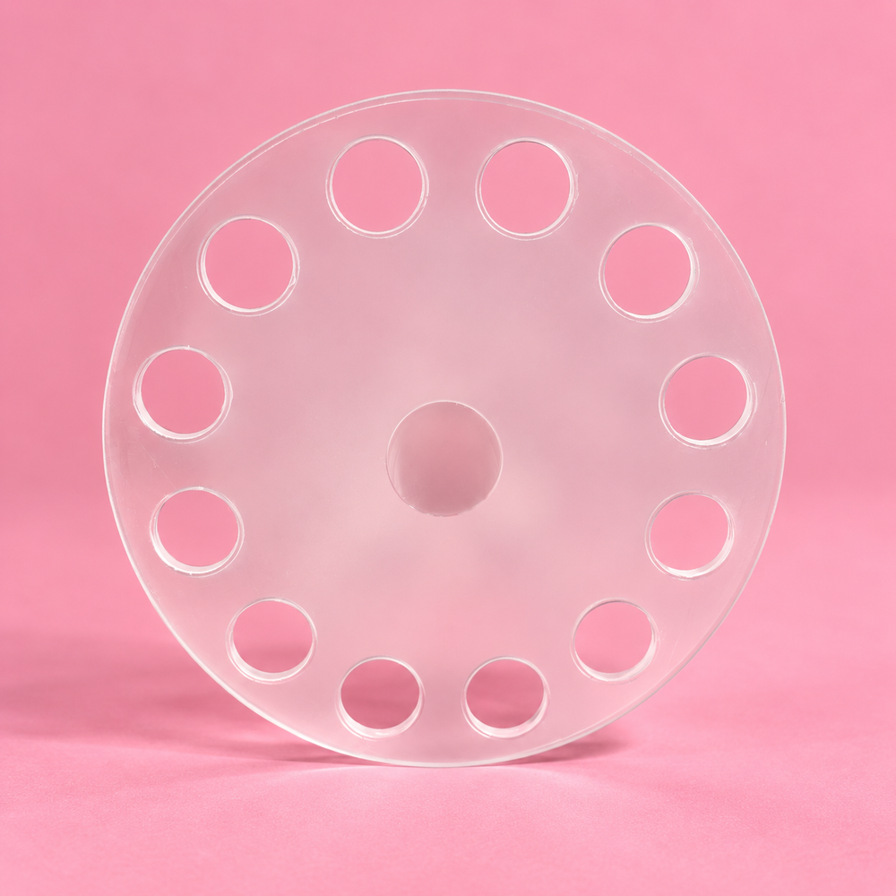Round Acrylic Brush & Pen Holder - Clear white