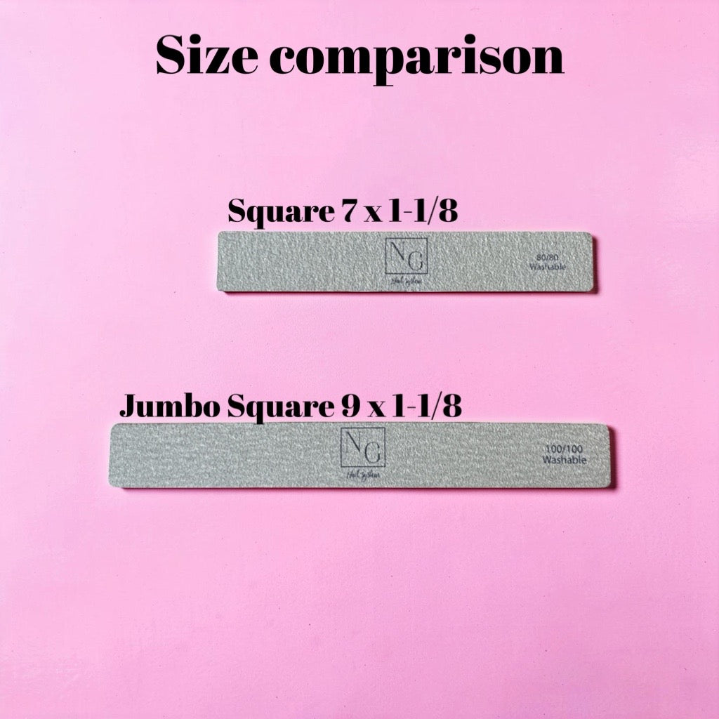 JUMBO Square Forte Zebra Nail File 100/100 - SINGLE FILE