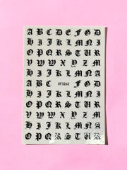 Nail Sticker - XF3262  Black Letters