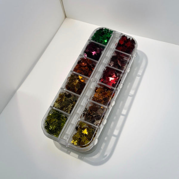 Holographic Leaves Sequins Nail Glitter - 12 Styles Box #3