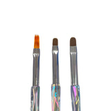 3 pc. Brush Nail Art Set - Colorful Handle