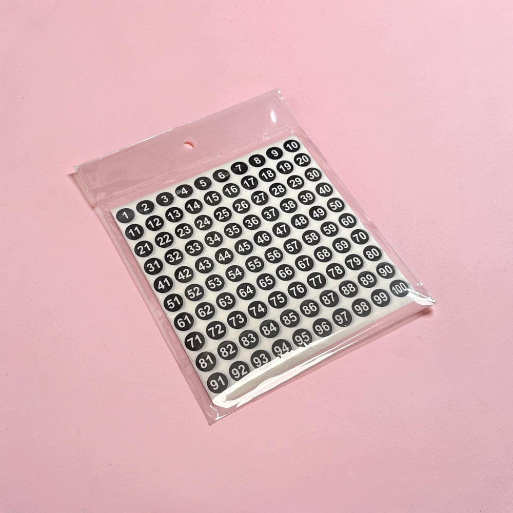 Number Stickers Labels (1 to 100) - Round (10 Sheets)