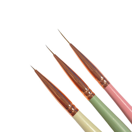 Nail Art Brush Set Kolinsky - 3pc