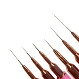 Nail Art Brush Set Kolinsky - 3pc | 6 Sizes - Pink Gradient Color