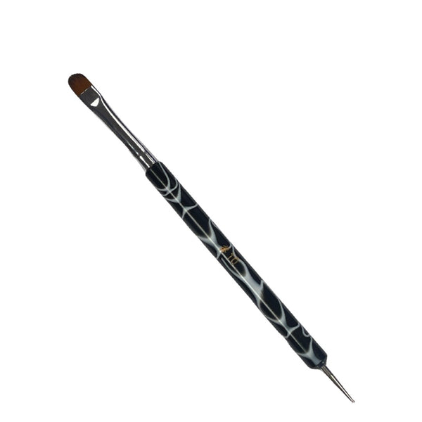 French Brush #10 w/ Dotting Tool (Black)
