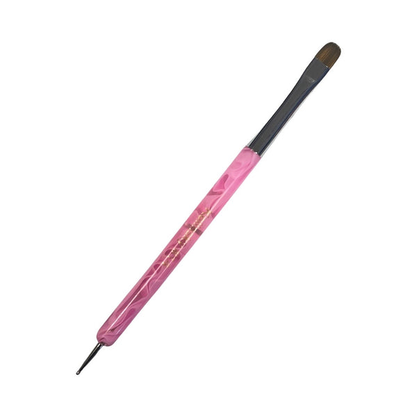 Kolinsky French Brush #14 w/ Dotting Tool (Pink)