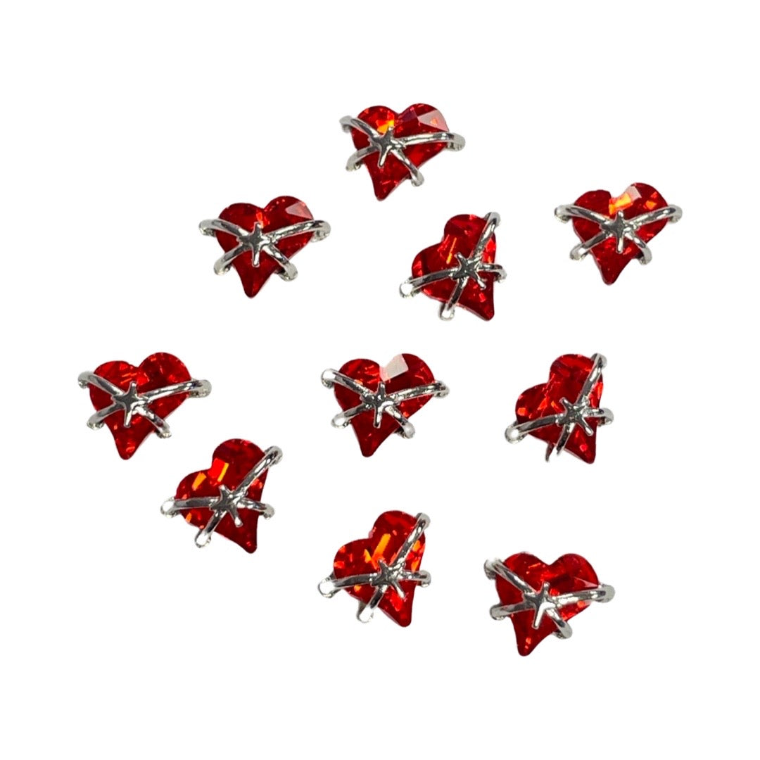 3D Heart Nail Charms