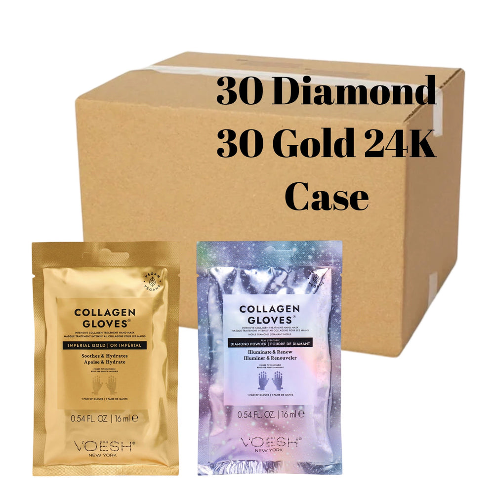 *Box Mix Collagen Gloves Noble Diamond & Gold 24k  - 60pc