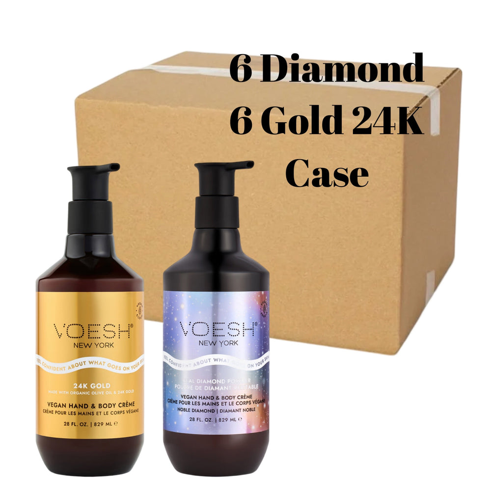 *(Mix Case x 12) Vegan Hand & Body Crème Noble Diamond + Gold 24k - 28oz