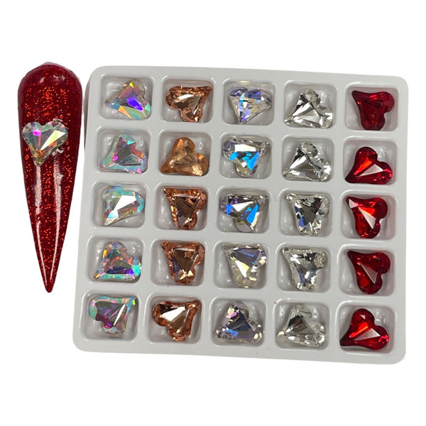 3D Heart Charms - Mix Colors