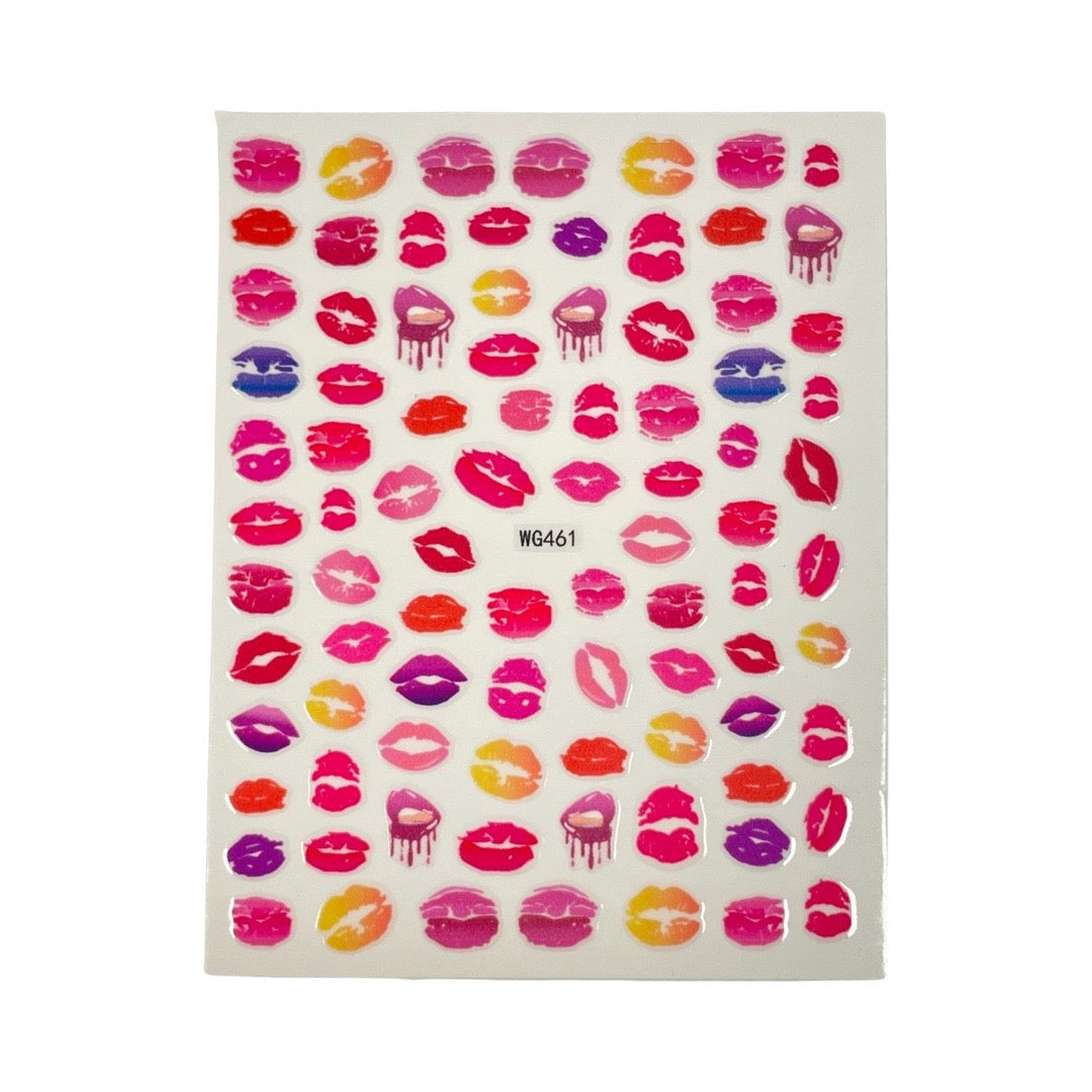Lips Mix Colors - Nail Sticker- WG461