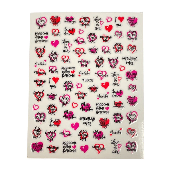 Valentines Frases - Nail Sticker- WG828