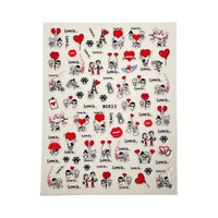 Valentine Line Art - Nail Sticker- WG823