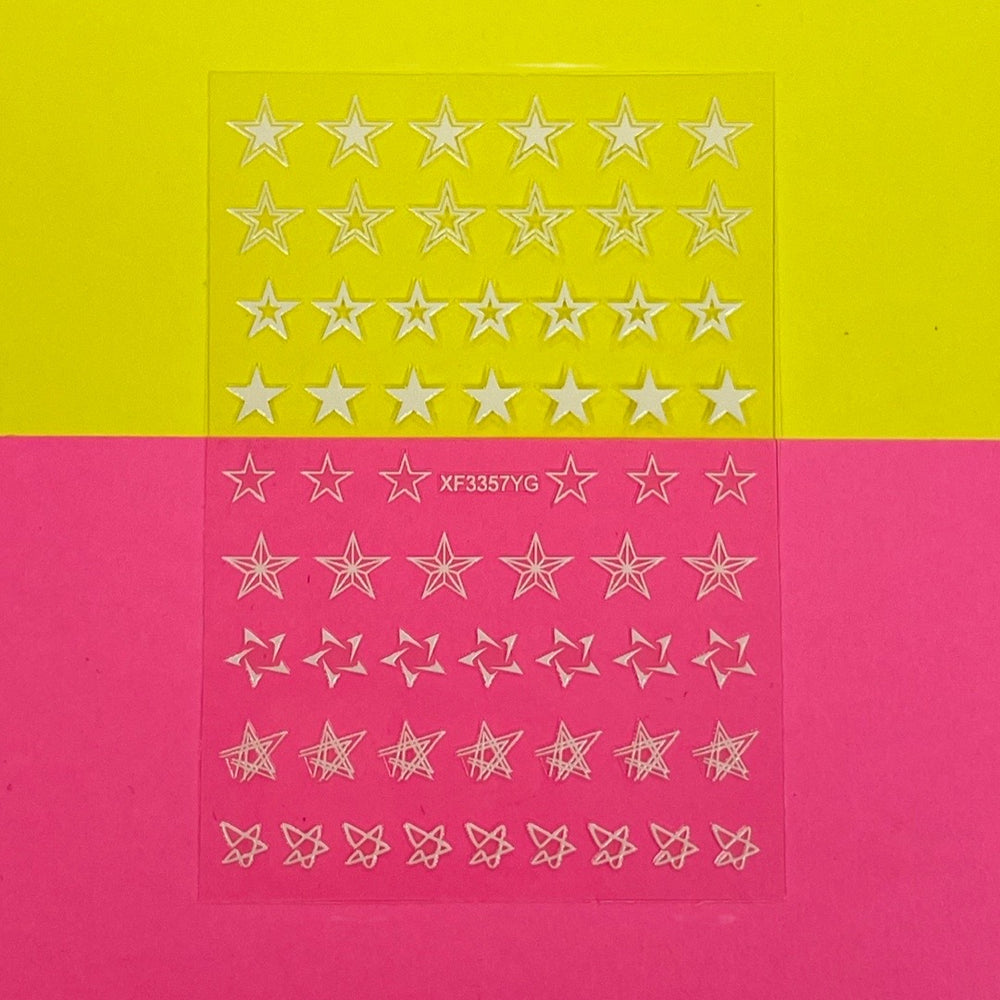 White Star Nail Sticker -XF3357YG