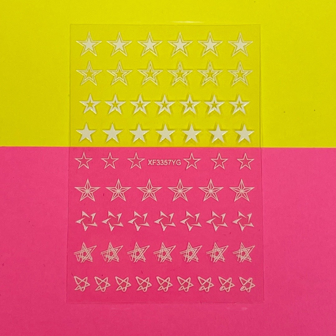 White Star Nail Sticker -XF3357YG