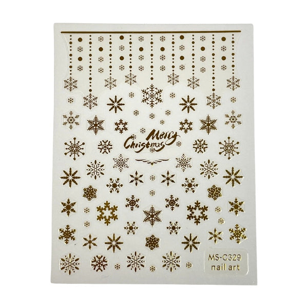 Gold Snowflakes Christmas - Nail Sticker- MS-C329