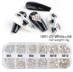 Rhinestone Set - White & AB - 6 Sizes