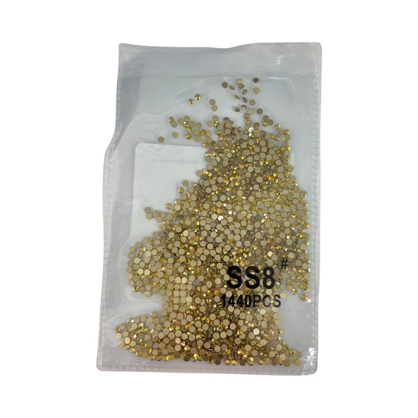 Gold Rhinestone  1440 Pcs  (SS8)