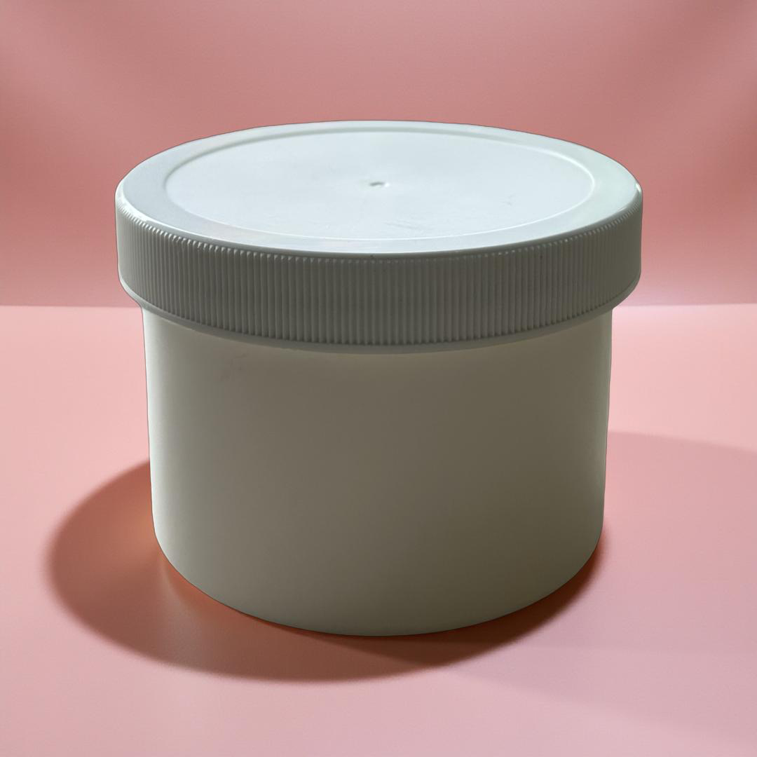 White Jar  with Lid - 12 oz