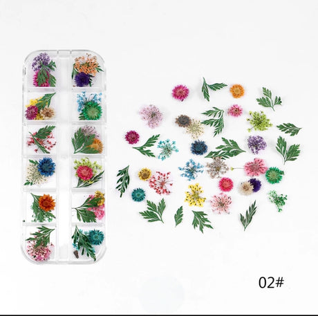 Natural Flowers Nail Decorations