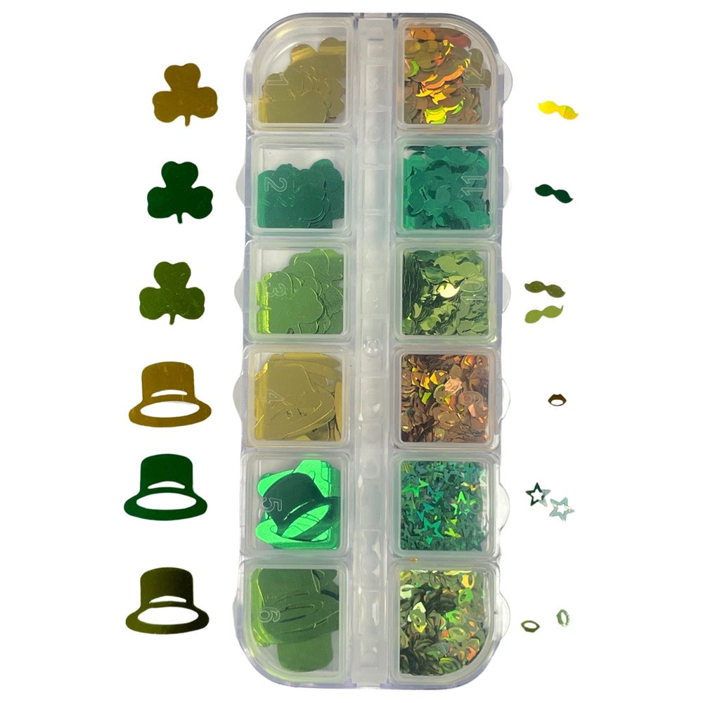 Saint Patrick Nails Sequins Large - 12 Grids