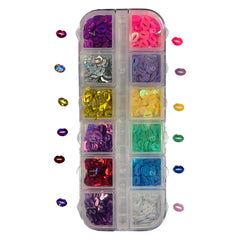Nail Sequin Large- Lips - Mix Colors