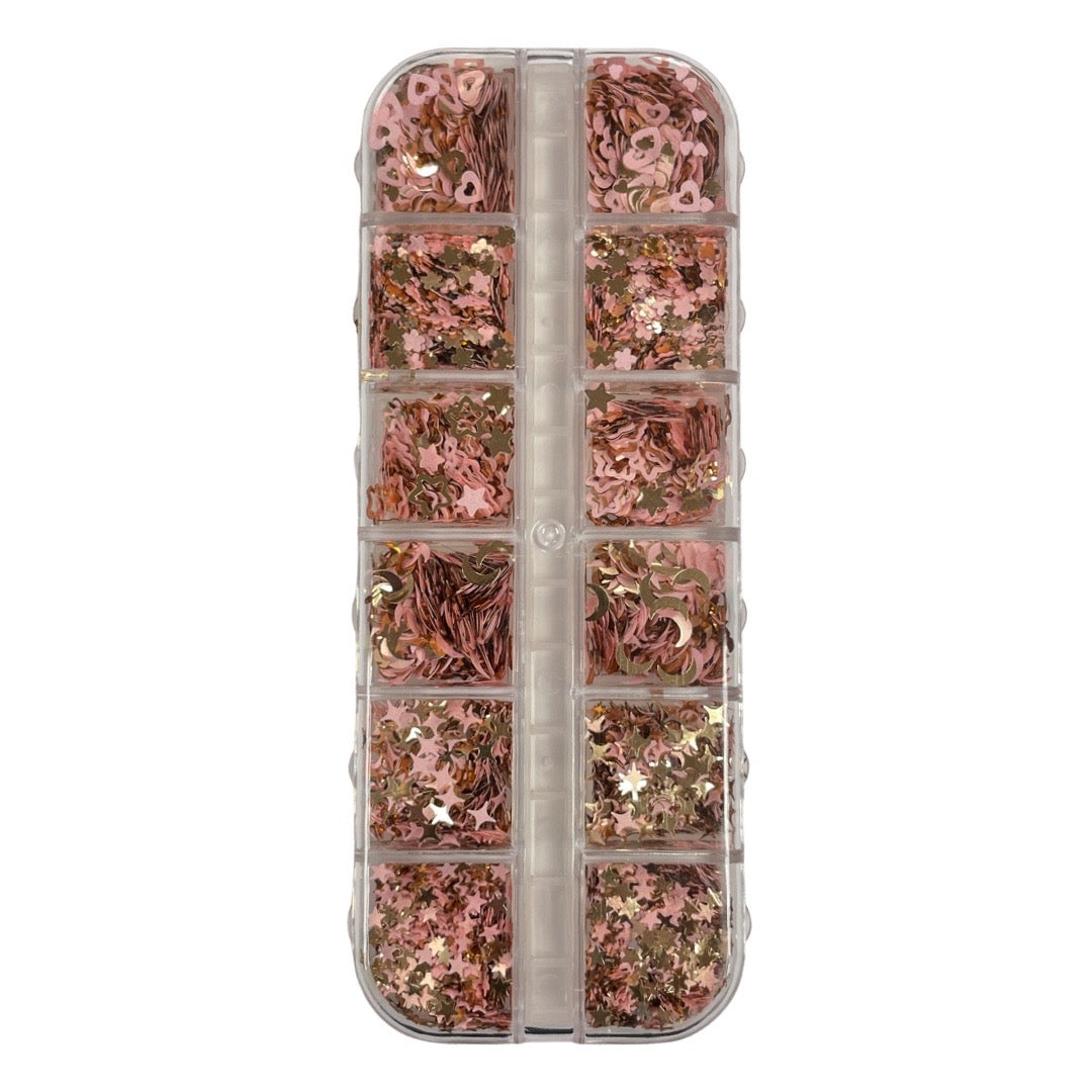 12 Grids Sequin Mix Gold & Rose Gold - #2