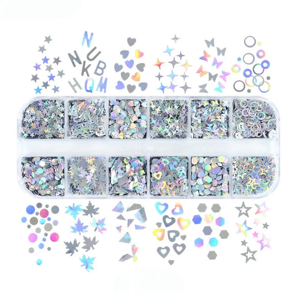 Sequin 12 Styles - Silver Holographic