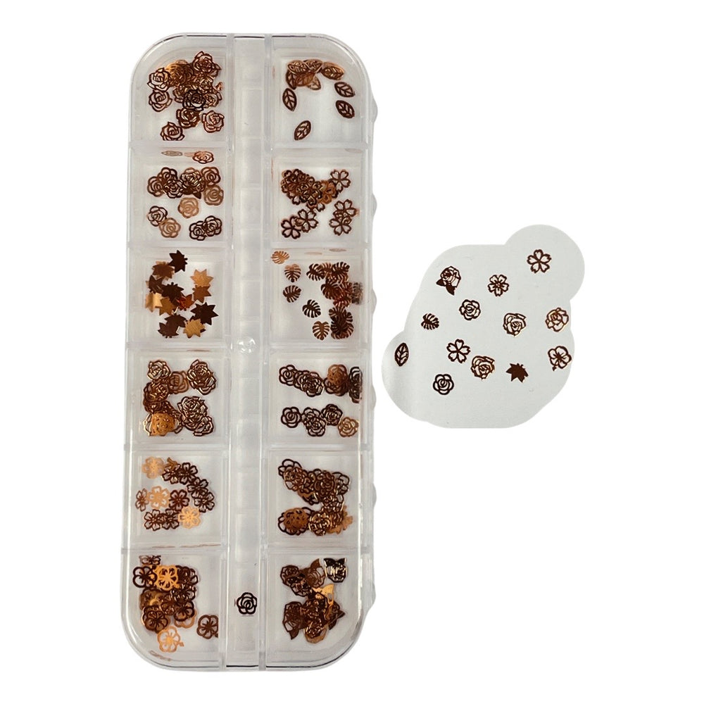 Sequin Flowers Copper Color - 12 Styles