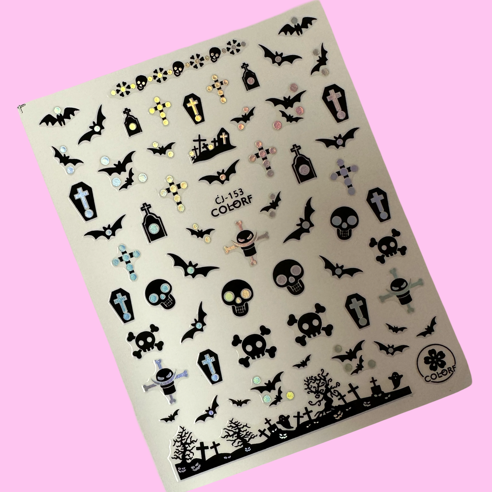 Halloween Nail Sticker - Silver  CJ-153