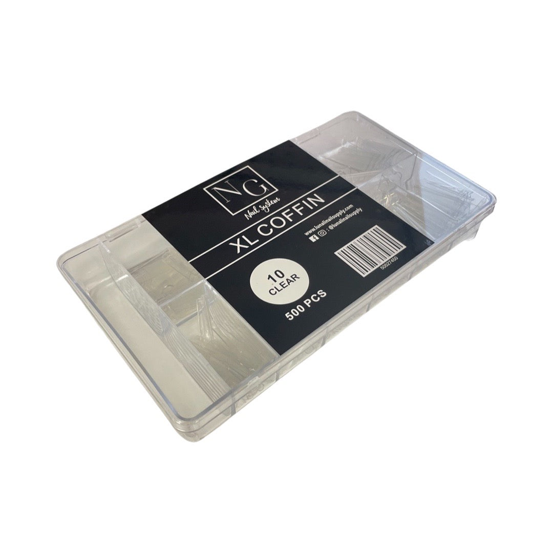 XL No C Coffin Nail Tip - Clear