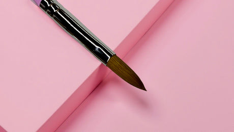 Crimped Purple Marble Brush #8 - 50% Kolinsky 50% Synthetic