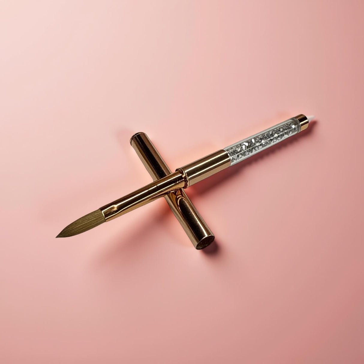 Crimped Metal Brush #10 - 100% Kolinsky | Rhinestone Handle