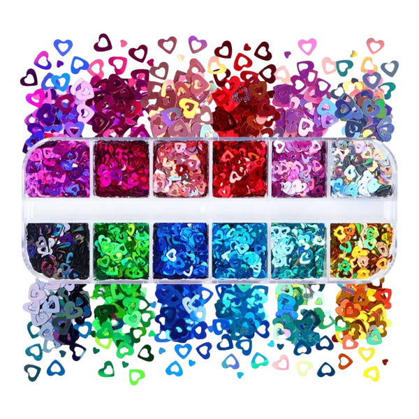 Sequin Mix Hearts Hollow - 12 Styles