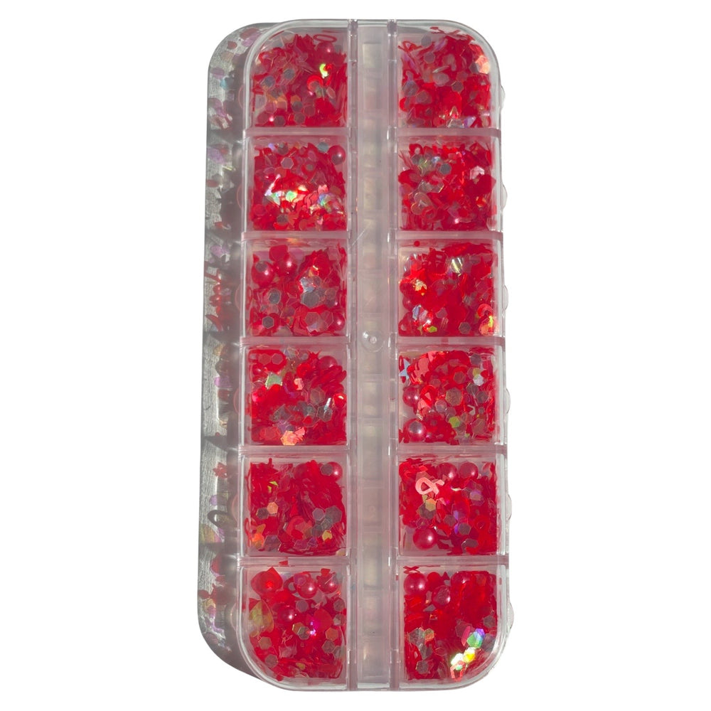 Mix  Red  Nail Sequin