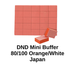 *150pc Sheet DND Mini Nail Buffer - 80/100 Orange/White JAPAN