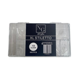 XL NO C Stiletto Clear Acrylic Nail Tips Box - 500pc