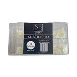 XL NO C Stiletto Natural Acrylic Nail Tips Box - 500pc