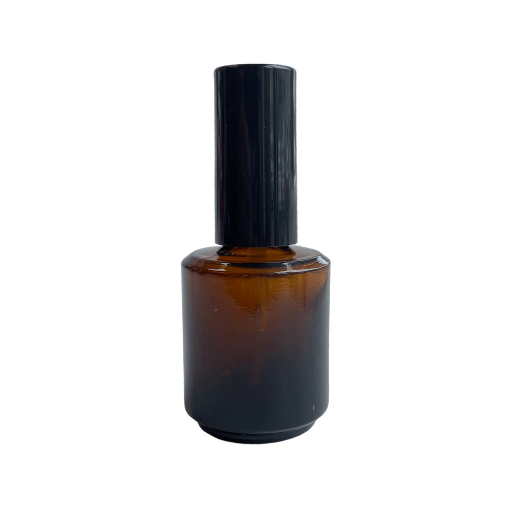 Empty Amber Bottle - 0.5 Fl oz - Includes Cap & Brush