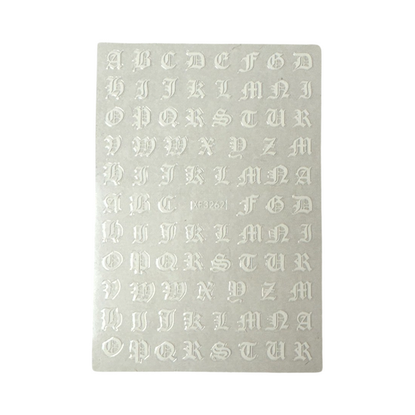 White  Letters -Nail Stickers XF3262