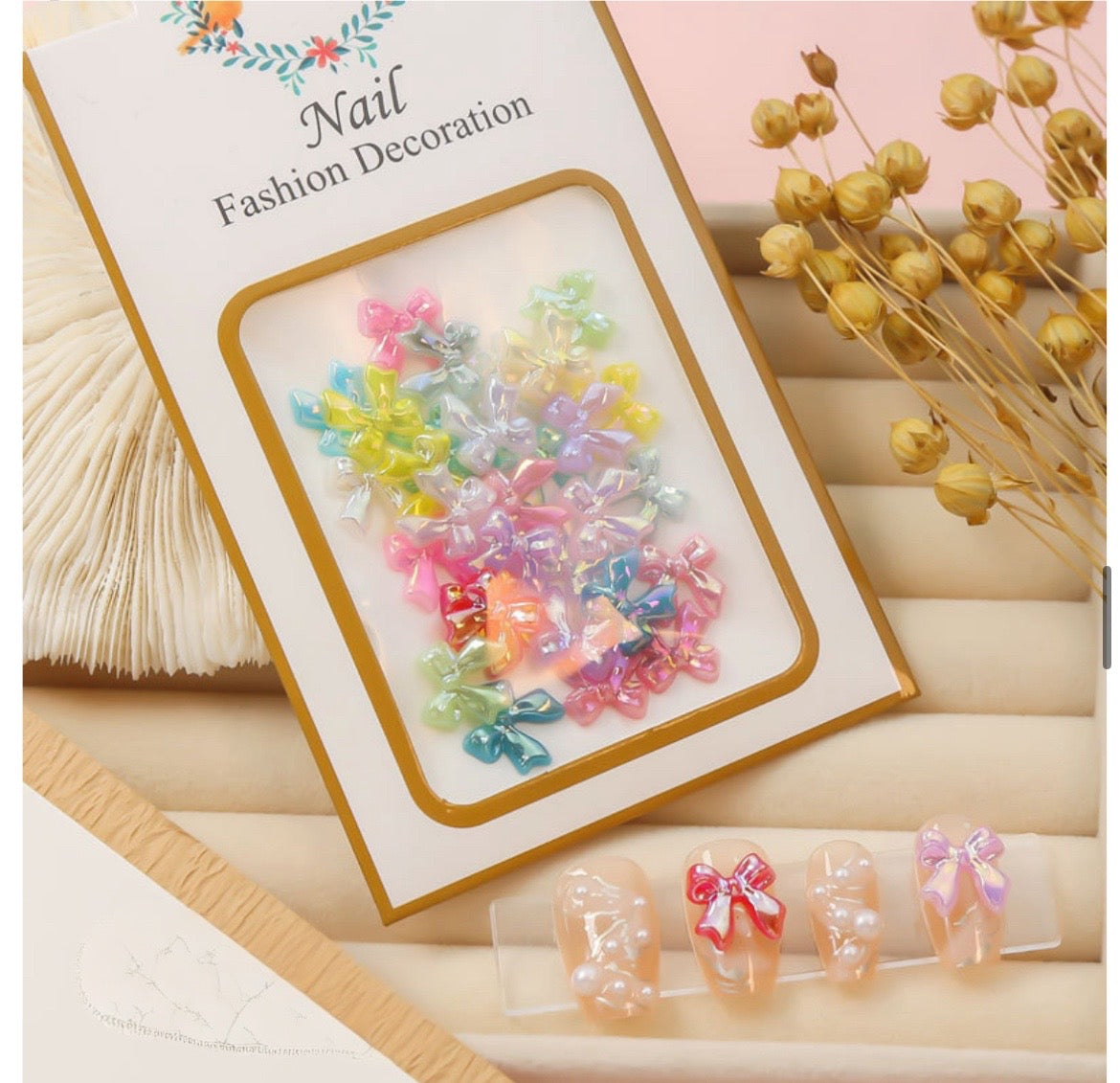 3D Bow Charms - Mix Colors - 30pc/pck