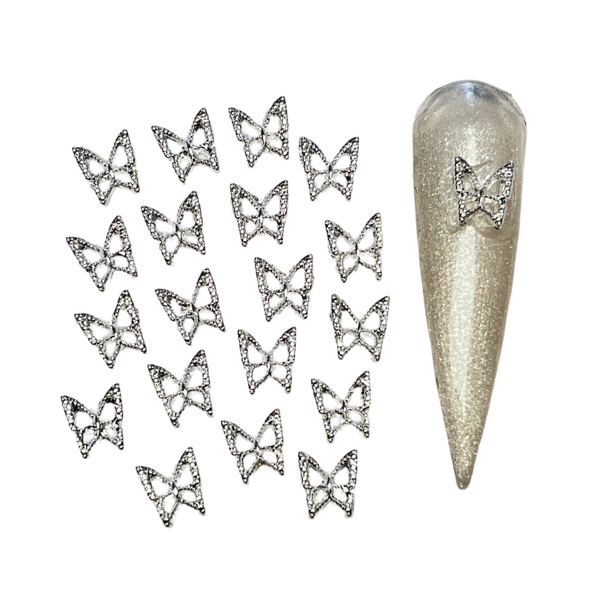 Silver Butterfly Nail Charms #2 -Small 20 PCS