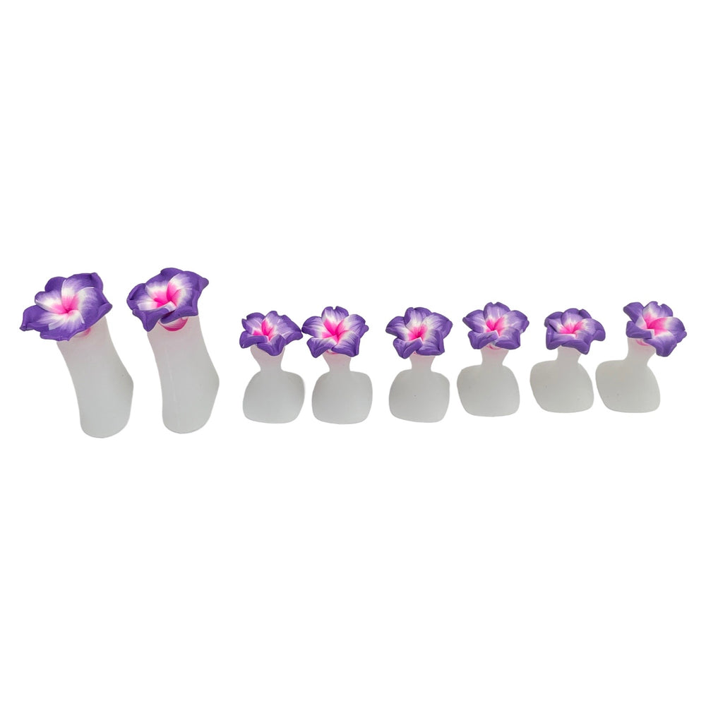 Silicone Toe Separators - 8pc Purple Flower