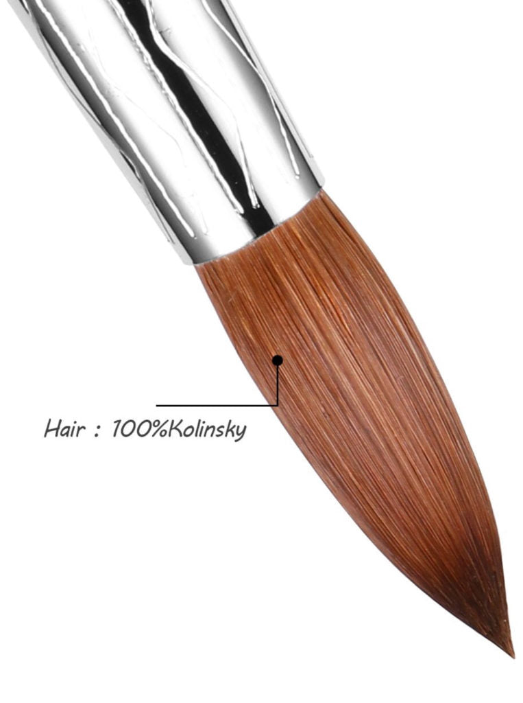 NotPolish Kolinsky Brush #16 - Aluminum Handle