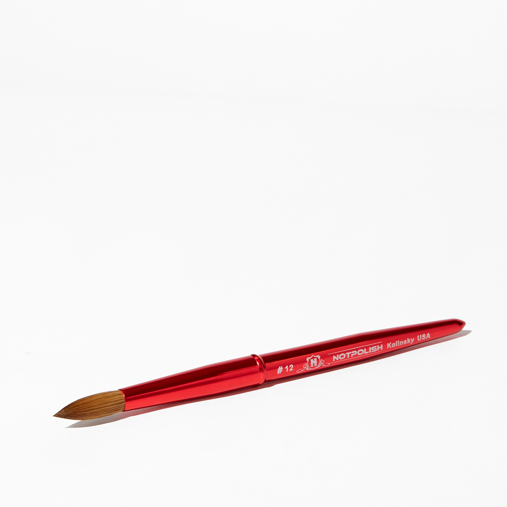 NotPolish Kolinsky Brush #14 - Aluminum Handle