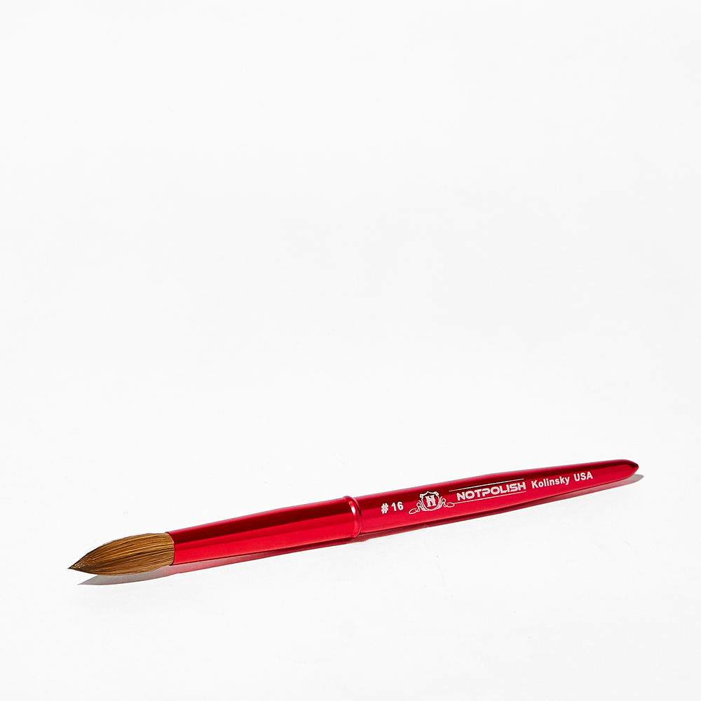 NotPolish Kolinsky Brush #16 - Aluminum Handle