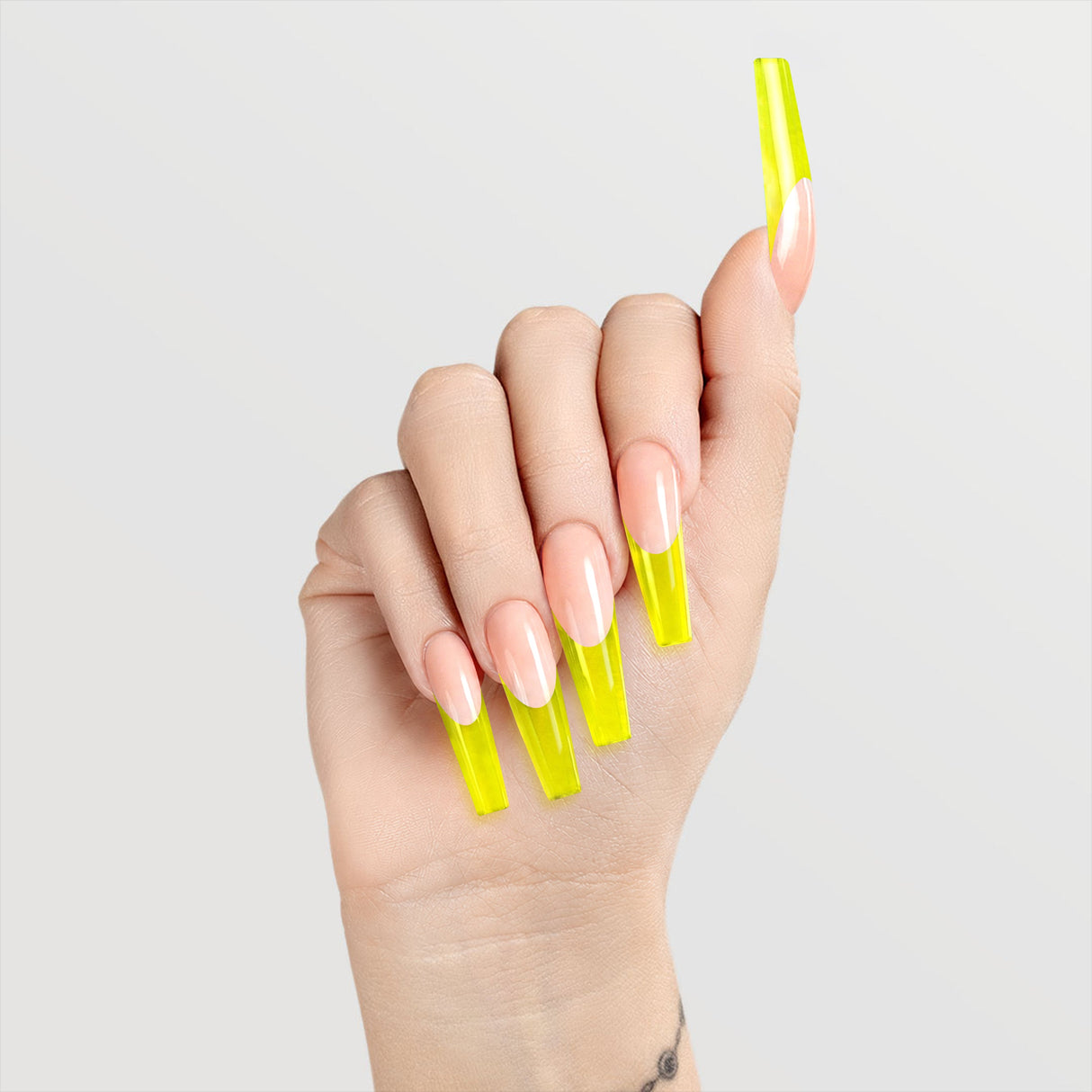 Chaun Legend Lemon Drop LGG04 jelly gel polish on hands